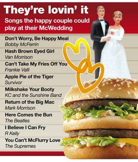 You might think it burgers belief but Ashford couple Annie Terry and Mark Balson tied the knot before heading to McDonald's
