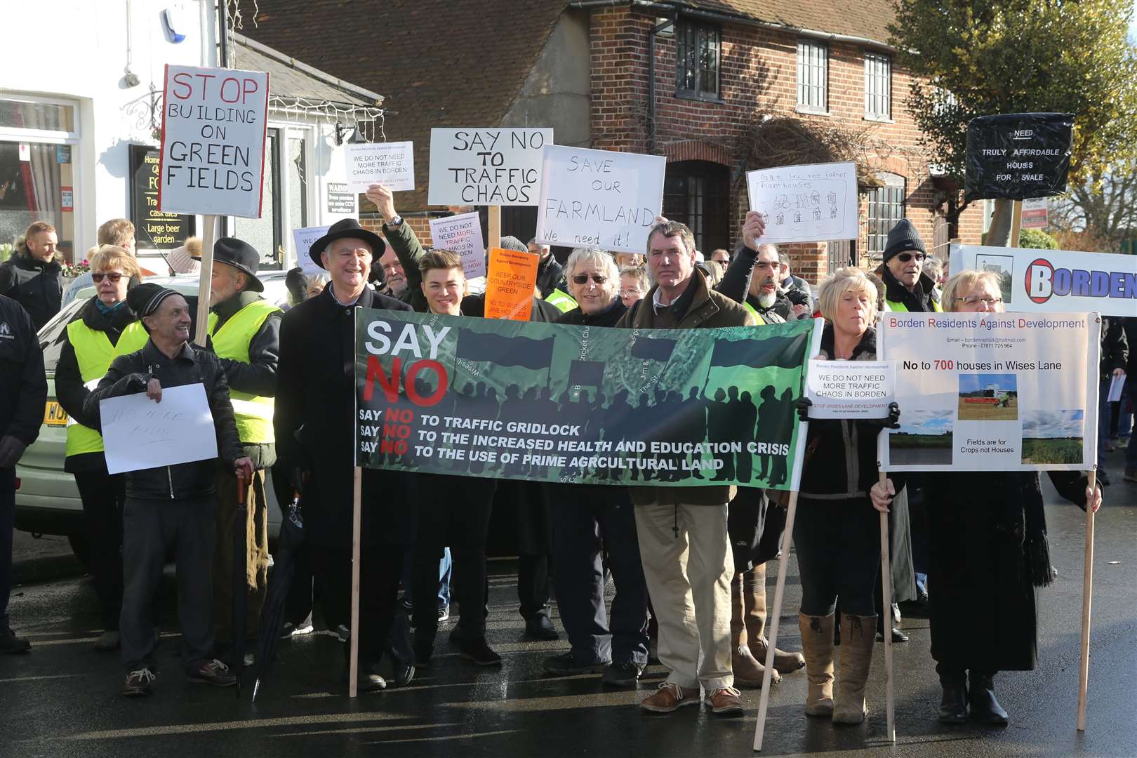 Some of the Borden Residents Against Development on a protest march against housing plans in Borden in January. Picture: John Westhrop