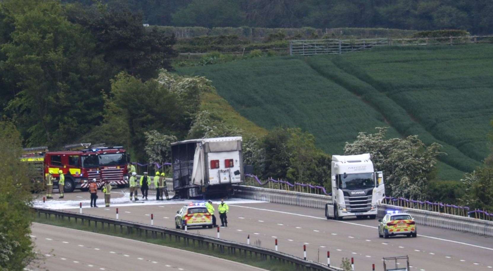 The bride-to-be was held up by a lorry fire, Picture: UKNIP