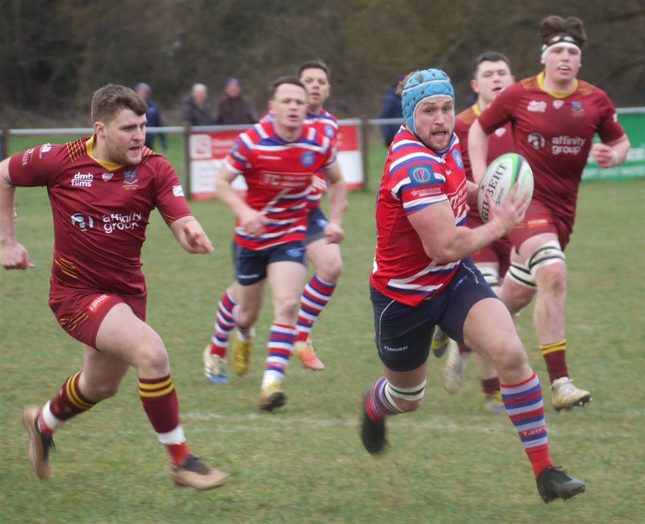 Duncan Tout powers forward against Westcliff on Saturday. Picture: Adam Hookway