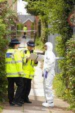 Scene of police investigation at Godfrey Walk, Ashford, after suspicious death