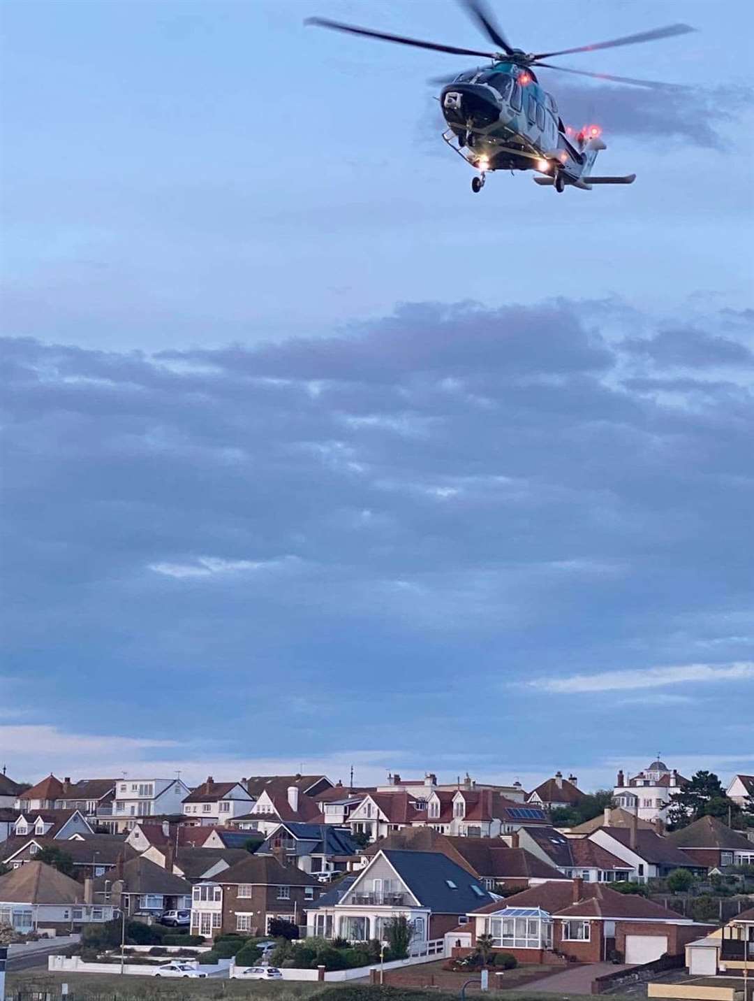 The air ambulance above Herne Bay