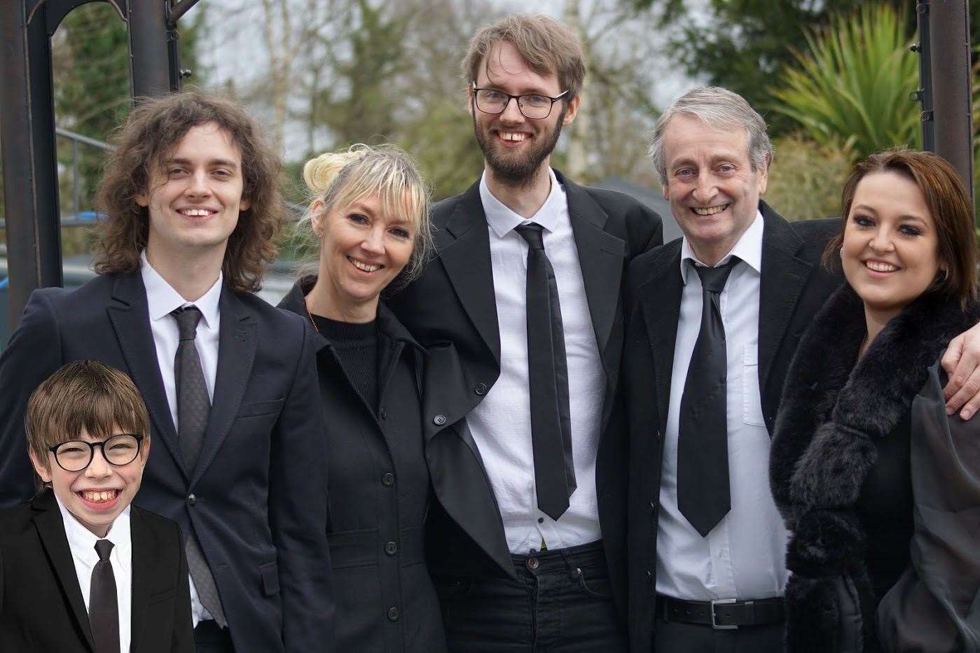 The Hedges family, from left to right: Tyler, Harrison, Nicola, Jackson, Cleve and Lavinia