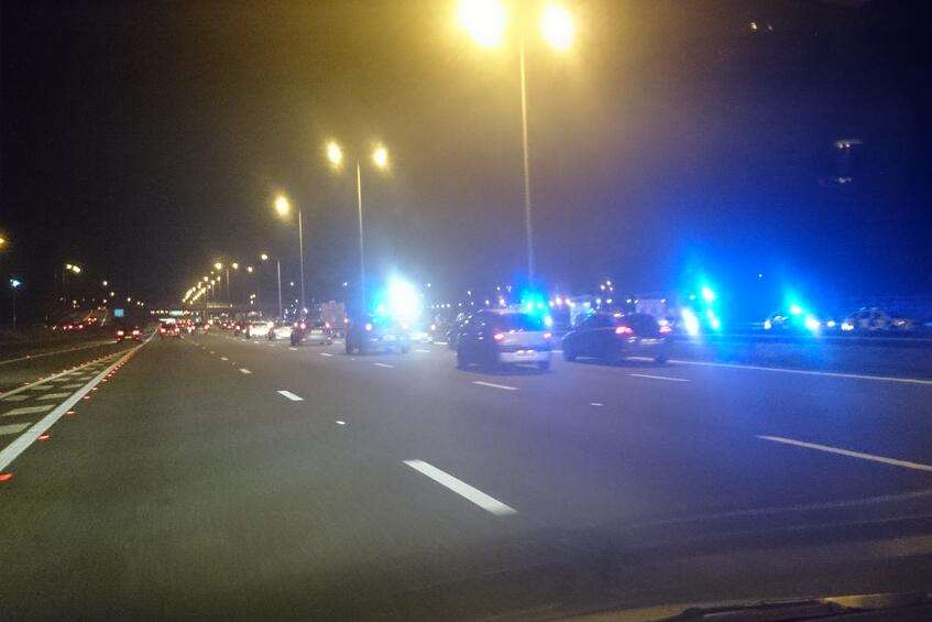 The scene of the accident on the A2. Picture via Twitter by @instructorgeoff