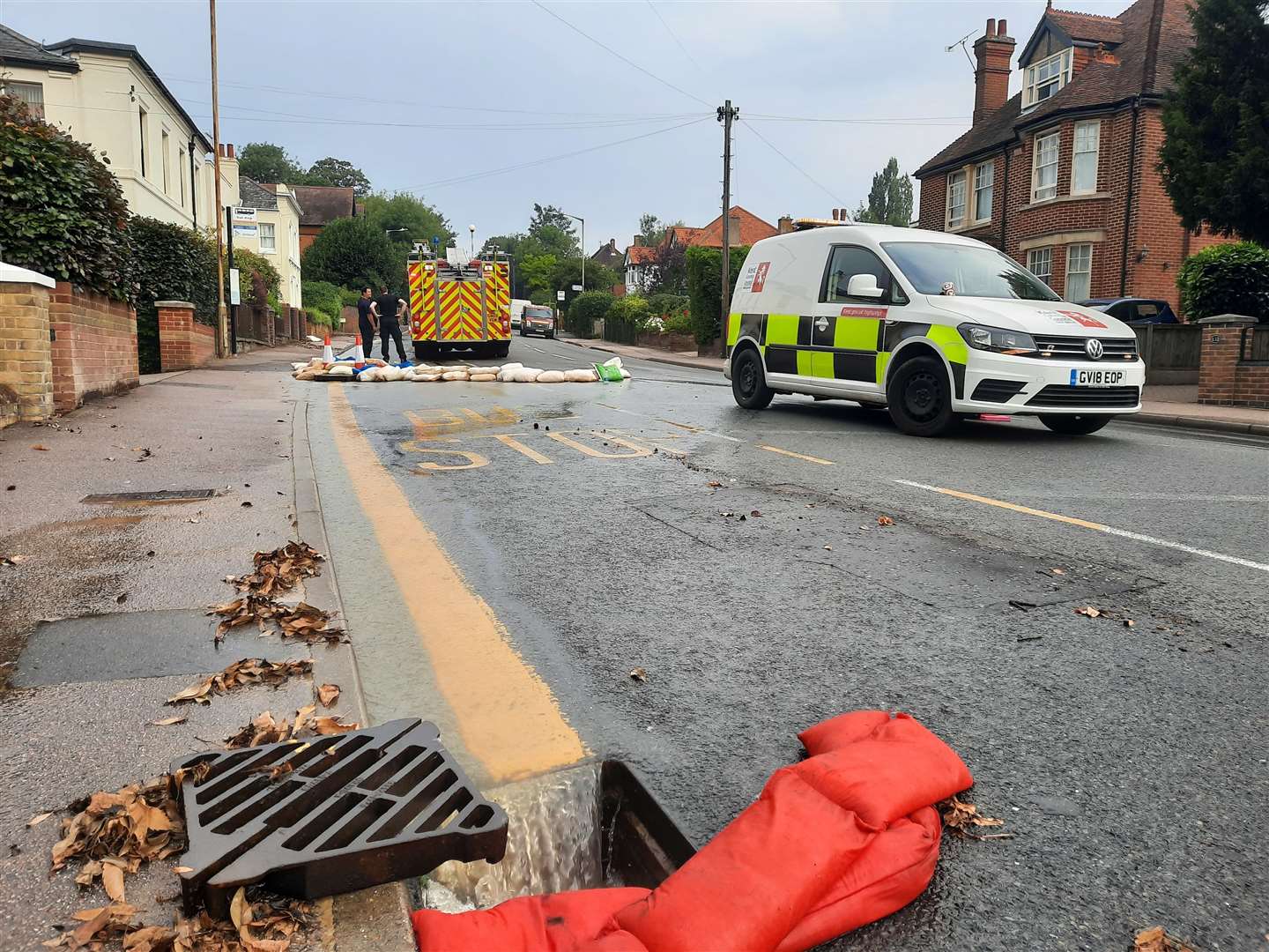 Fire engines and Kent County Council vehicles were spotted at the scene this morning