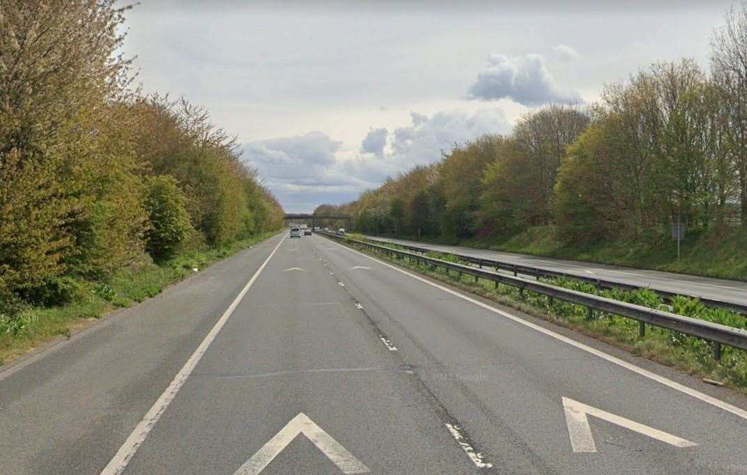There has been a crash on the M2 London-bound between Faversham and the Stockbury roundabout. Picture: Google