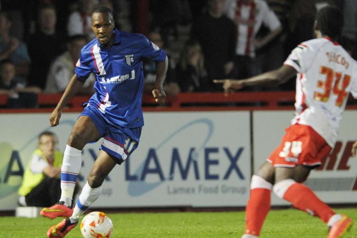 Gavin Hoyte played an hour at Stevenage before he was sent off Picture: Barry Goodwin