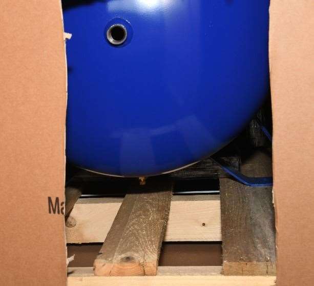 An x-ray of the lorry showed anomalies in the load - which was an air compressor and pressure washers from factories in Northern Italy. Picture: National Crime Agency