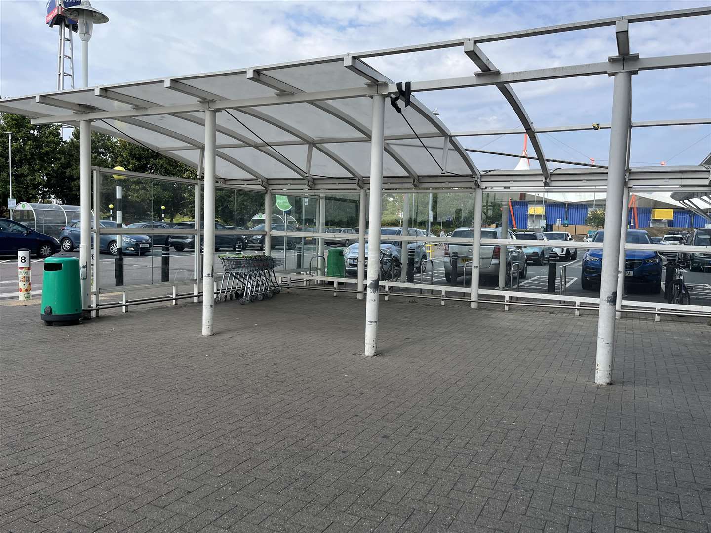 One shopper who went to the Ashford Asda earlier in the week had to walk to three trolley parks before finding one