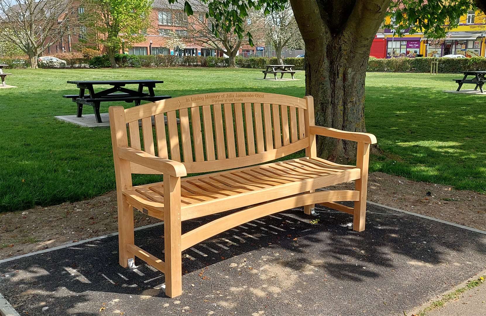 A memorial bench has been erected in Aylesham village square