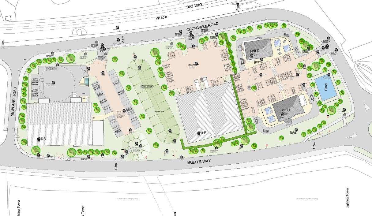 How the new business park, proposed for a piece of land near Sheerness, may look. Picture: SBC