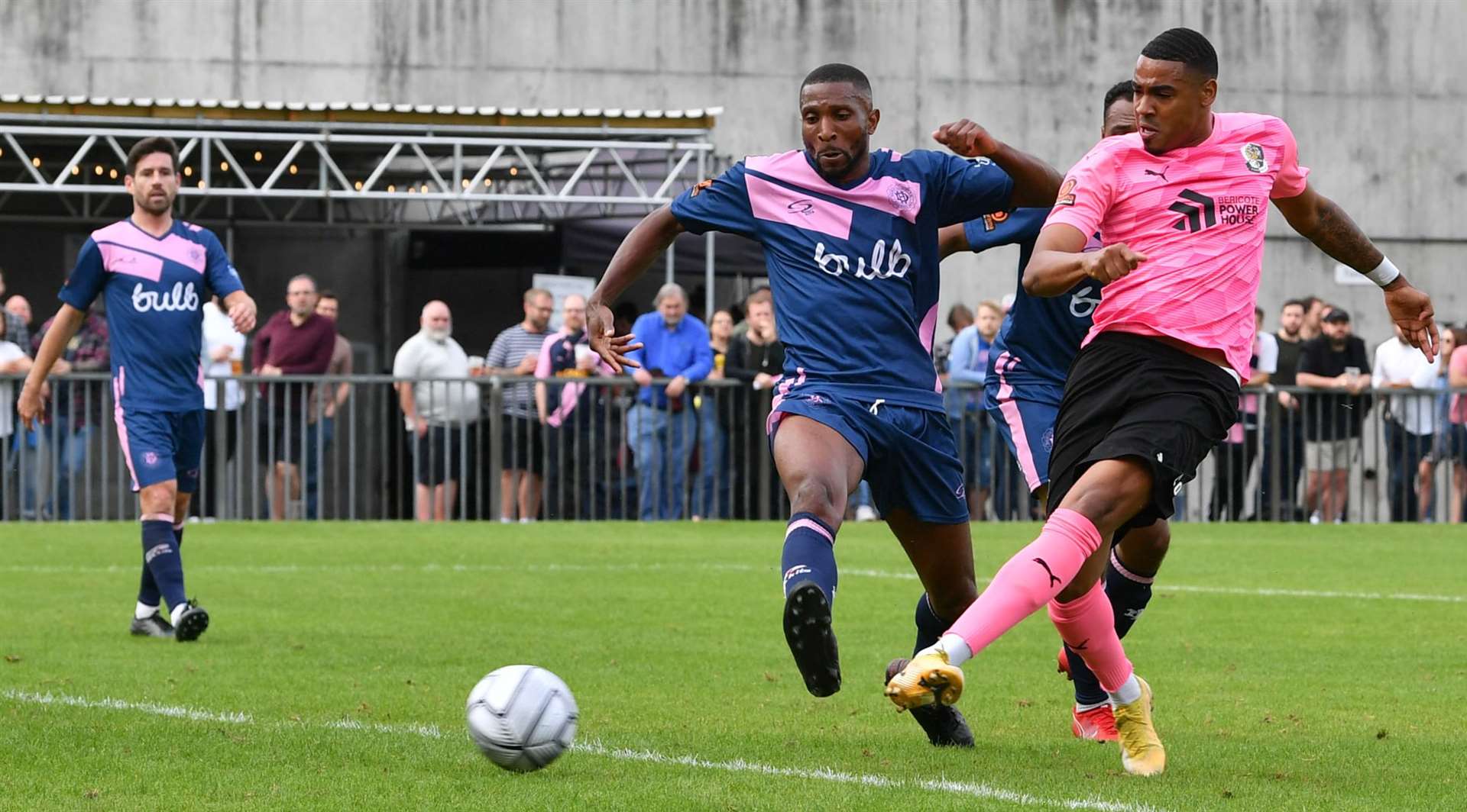 Tyrique Hyde scores Dartford's second goal at Dulwich. Picture: Keith Gillard (50681109)