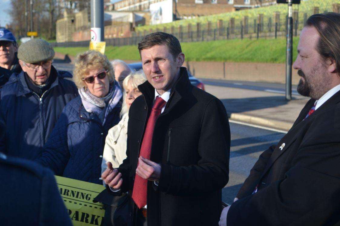 Cllr Andy Stamp at the protest (2958925)
