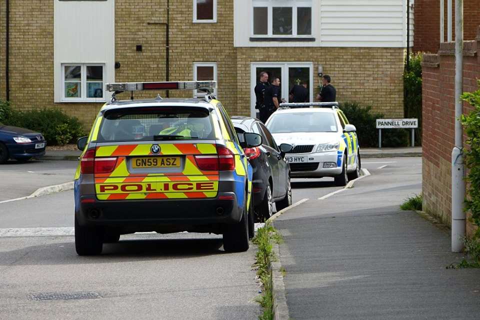 Armed police were spotted in Hawkinge making enquiries. Picture: Kent_999s