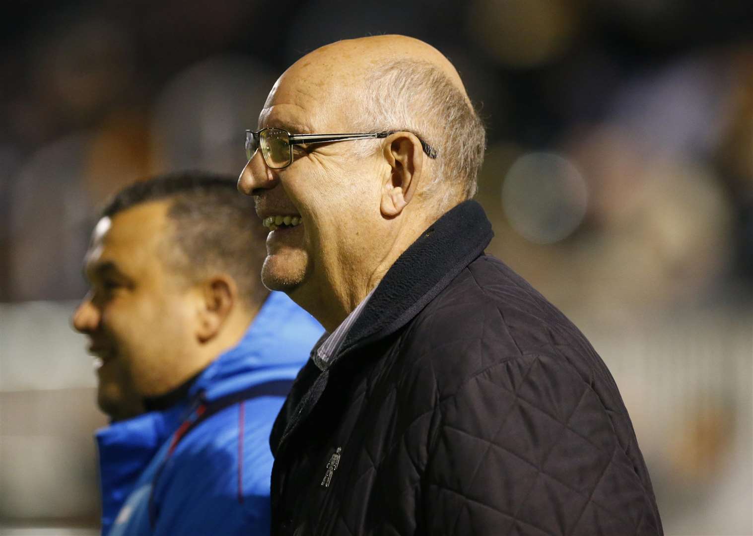 John Still and head coach Hakan Hayrettin want smiles on faces at Maidstone Picture: Andy Jones