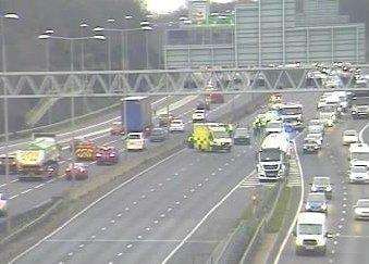 The A2 crash the road and police are now appealing for witnesses. Picture: Highways England