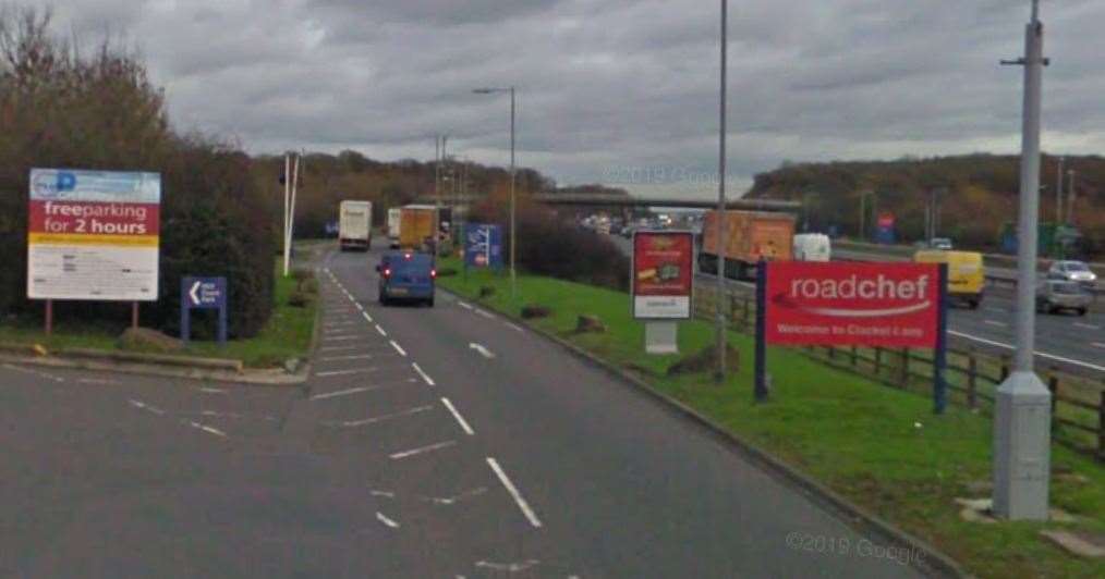 Danny O'Loughlin was arrested at the Clacket Lane services on the M25. Picture: Google Maps