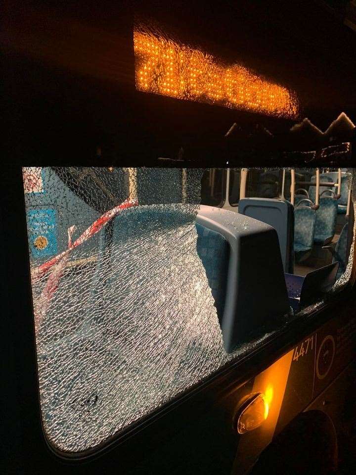 An Arriva bus was pelted with rocks in Snodland. Picture: Ayodeji Adedigba