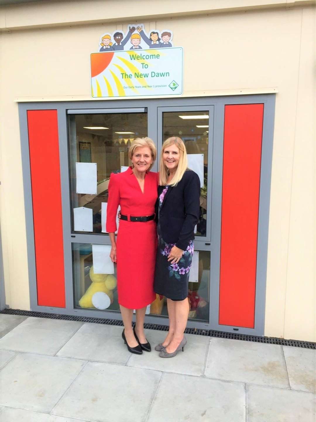 A photo from the grand opening ceremony taken prior to the lockdown with Cllr Sue Butterfill on the left, and Dawn Sydee, executive officer of Woodland Academy Trust