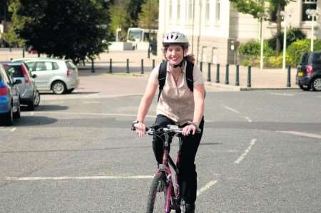 Jacqui Elliott, travel planner for Kent County Council, cycles to work in Maidstone everyday. Picture: David Antony Hunt