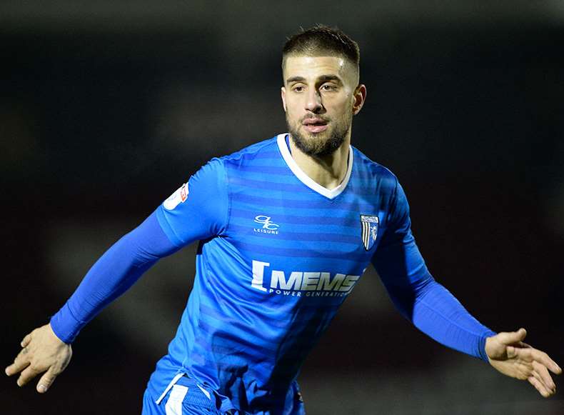 Gillingham defender Max Ehmer in action Picture: Ady Kerry
