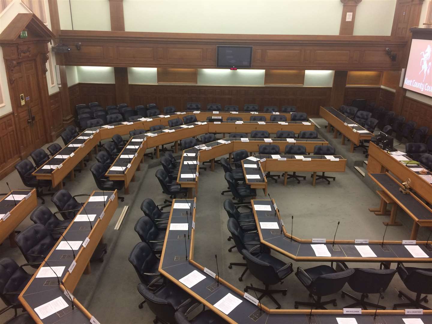 Seats in the council chamber at KCC's County Hall will be up for grabs in May