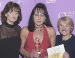 TOP PRIZEWINNER: Caroline Hobbs, centre, with Cherie Blair and Dianne Thompson, the chief executive of Camelot