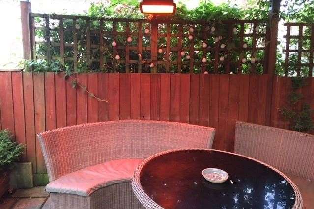 This covered outside area, complete with heaters, is just through the back door of the pub and looked very comfortable