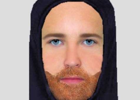Police have released a computer-generated image of a man as they step up their investigation into the attempted rape. Picture: Kent Police