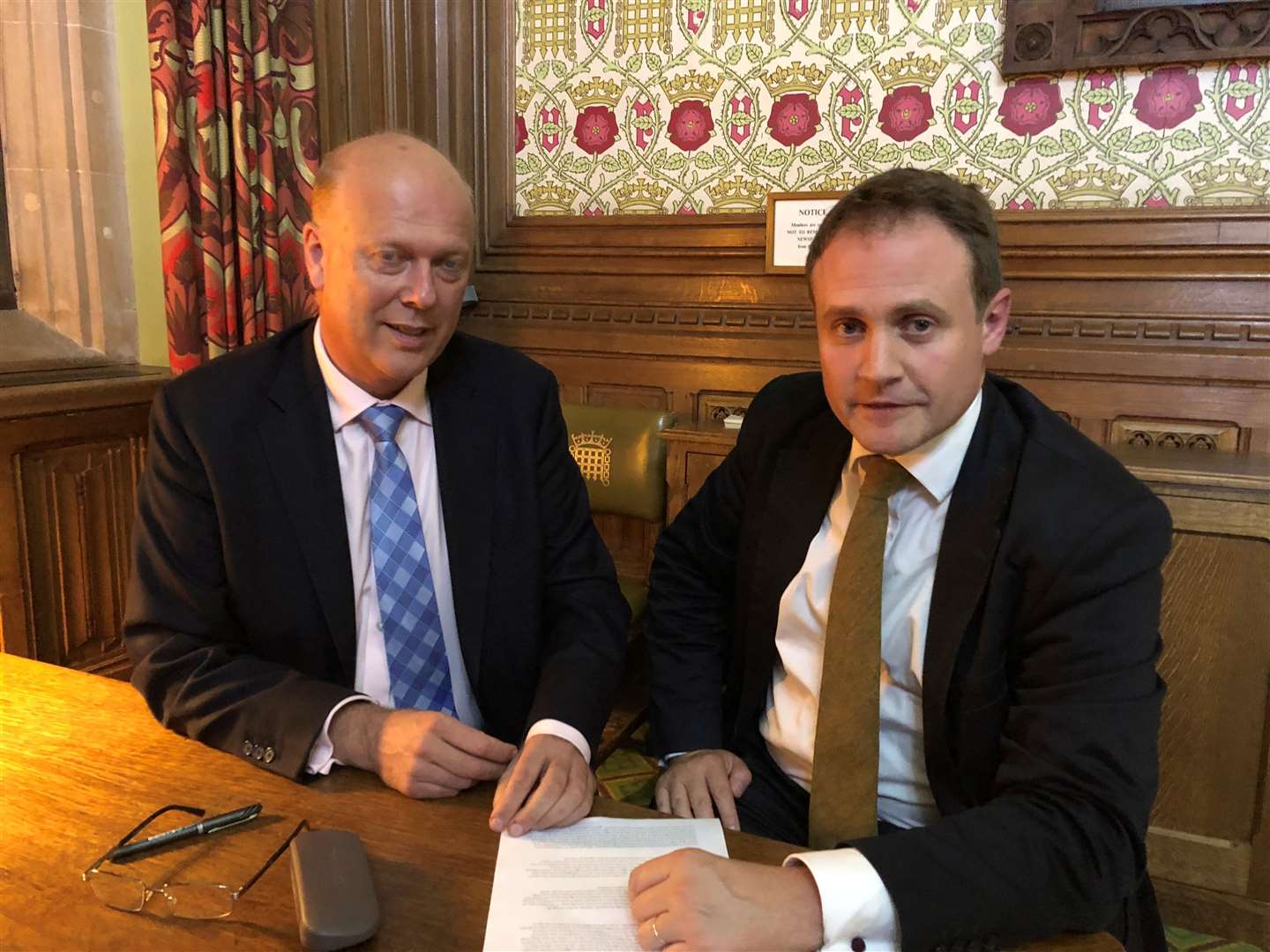 Tom Tugendhat MP with Transport Secretary Chris Grayling, picture Tom Tugendhat