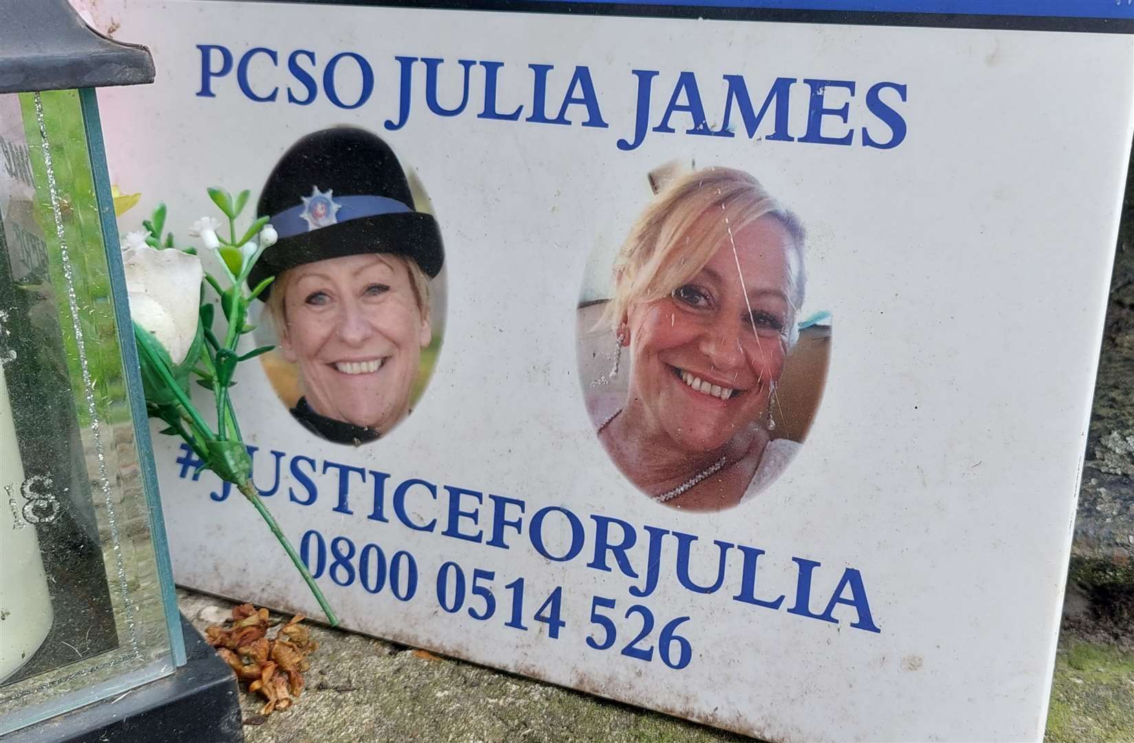 A plaque bearing Julia's photo has mysteriously disappeared