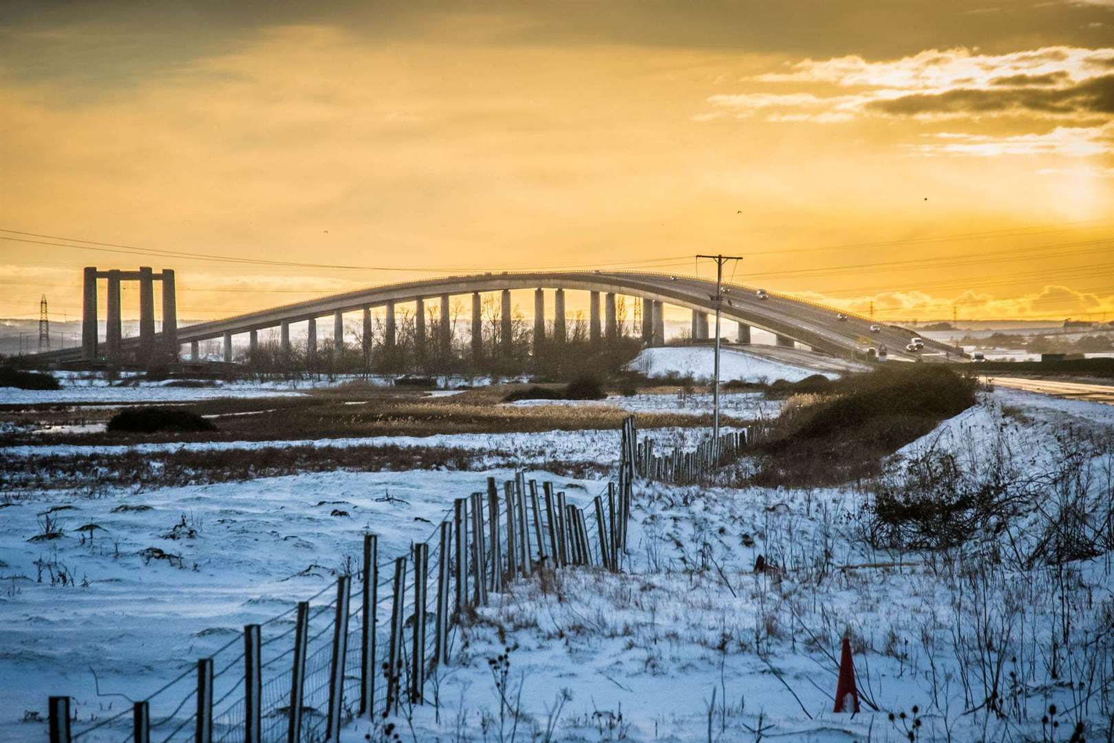 Sunset and snow of the Isle of Sheppey captured by Joanna Araujo
