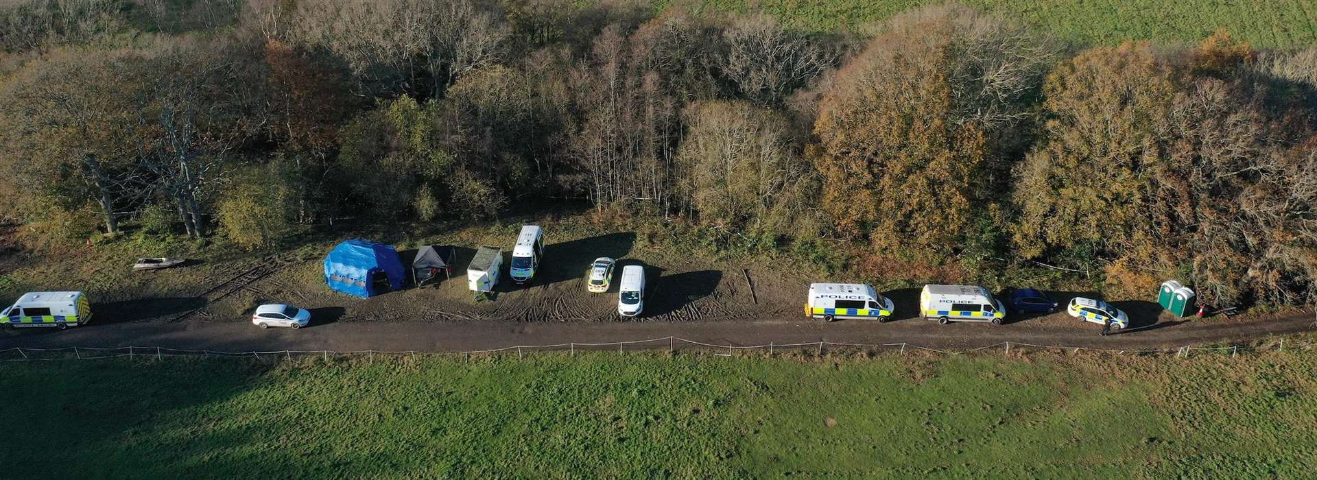 Police are continuing to search an area near a railway line in Hastings, as part of the search for Alexandra Morgan Picture: UKNIP