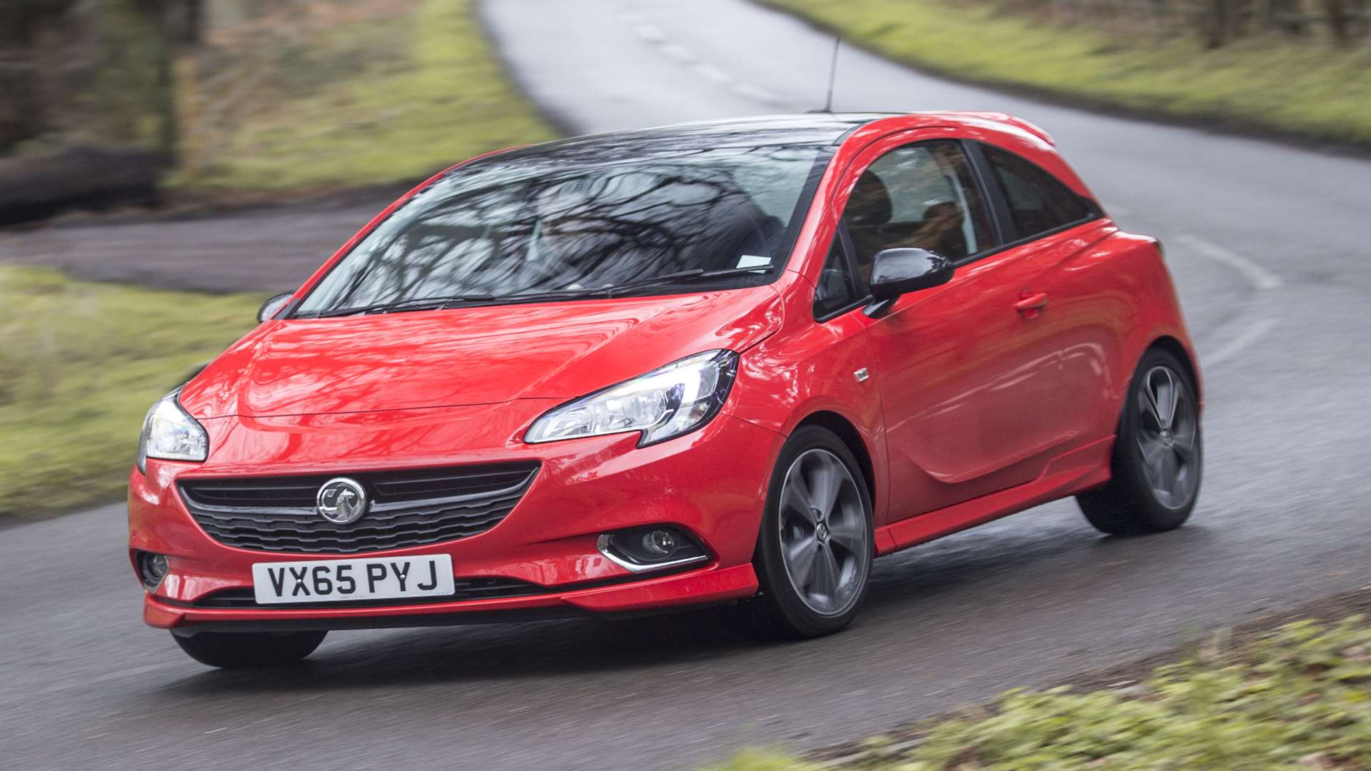 The front of the Corsa shares styling cues with the Adam