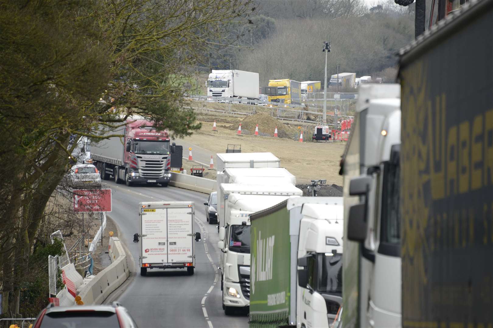The A20 leading into Ashford was gridlocked yesterday
