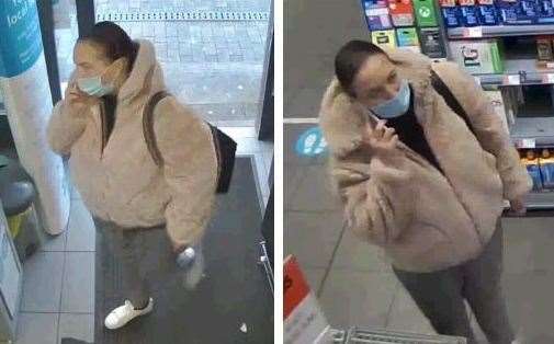 CCTV of a person sought in relation to a reported fraud in Maidstone. Picture: Kent Police