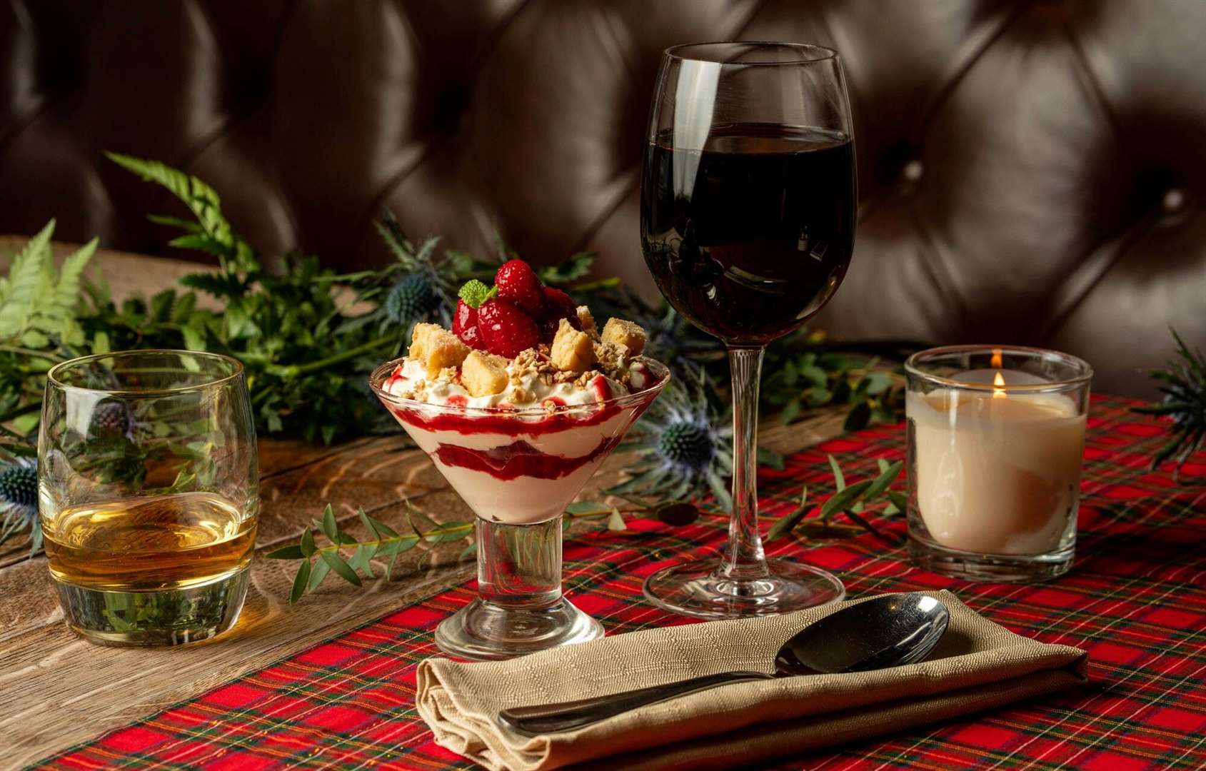Cranachan is a traditional Scottish dessert made with cream, raspberries, oats and whisky. Picture: Shepherd Neame