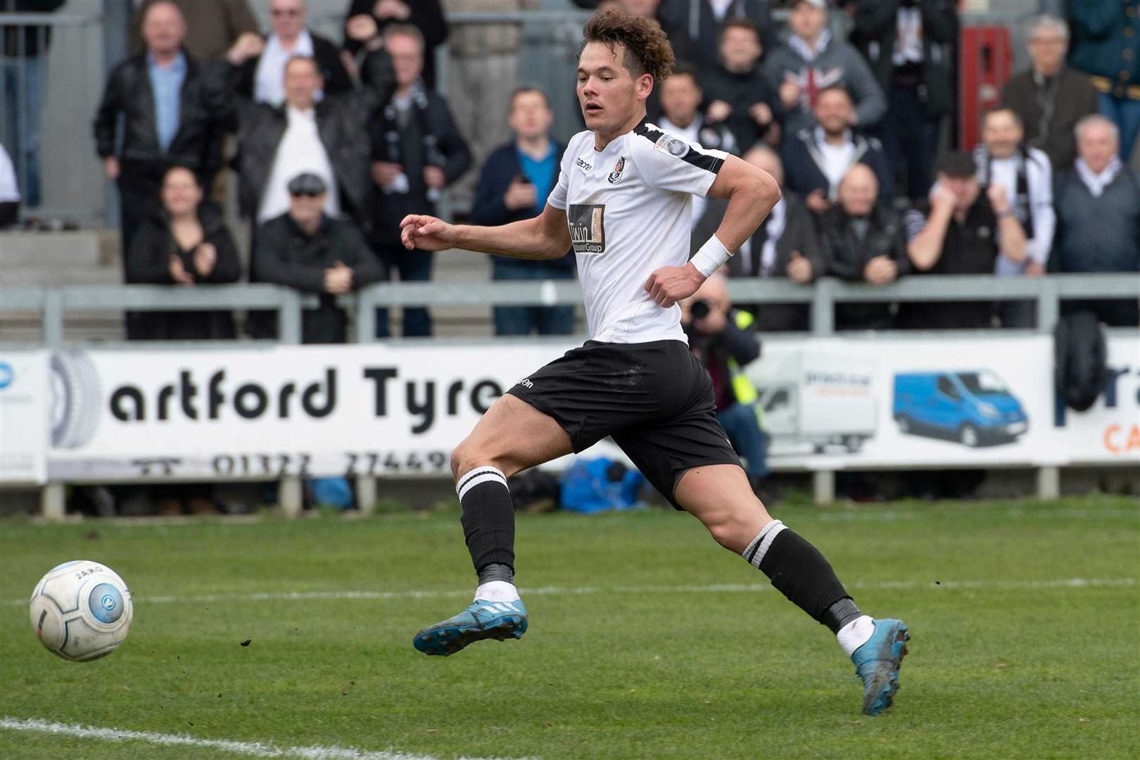 Alfie Pavey scores for Dartford in April 2018. Picture: Andy Payton (43170583)