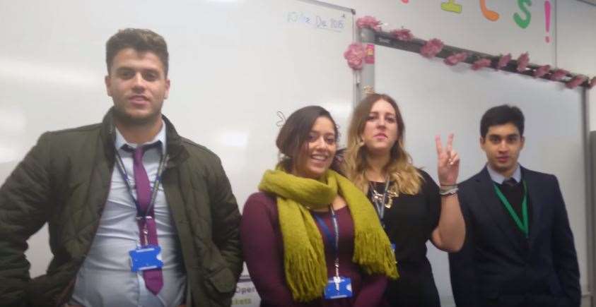 Teachers and school staff collaborate for the Twelve Days of Towers video