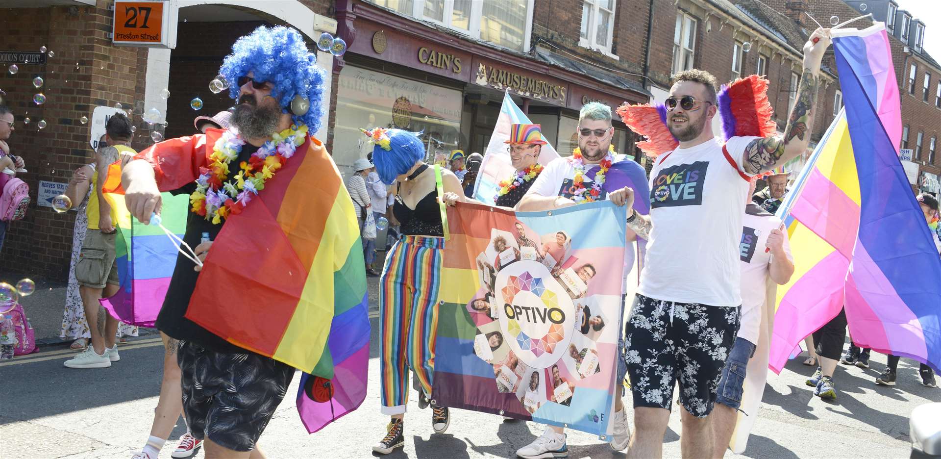 Swale Pride 2019 goes through Preston Street in Faversham. Picture: Paul Amos