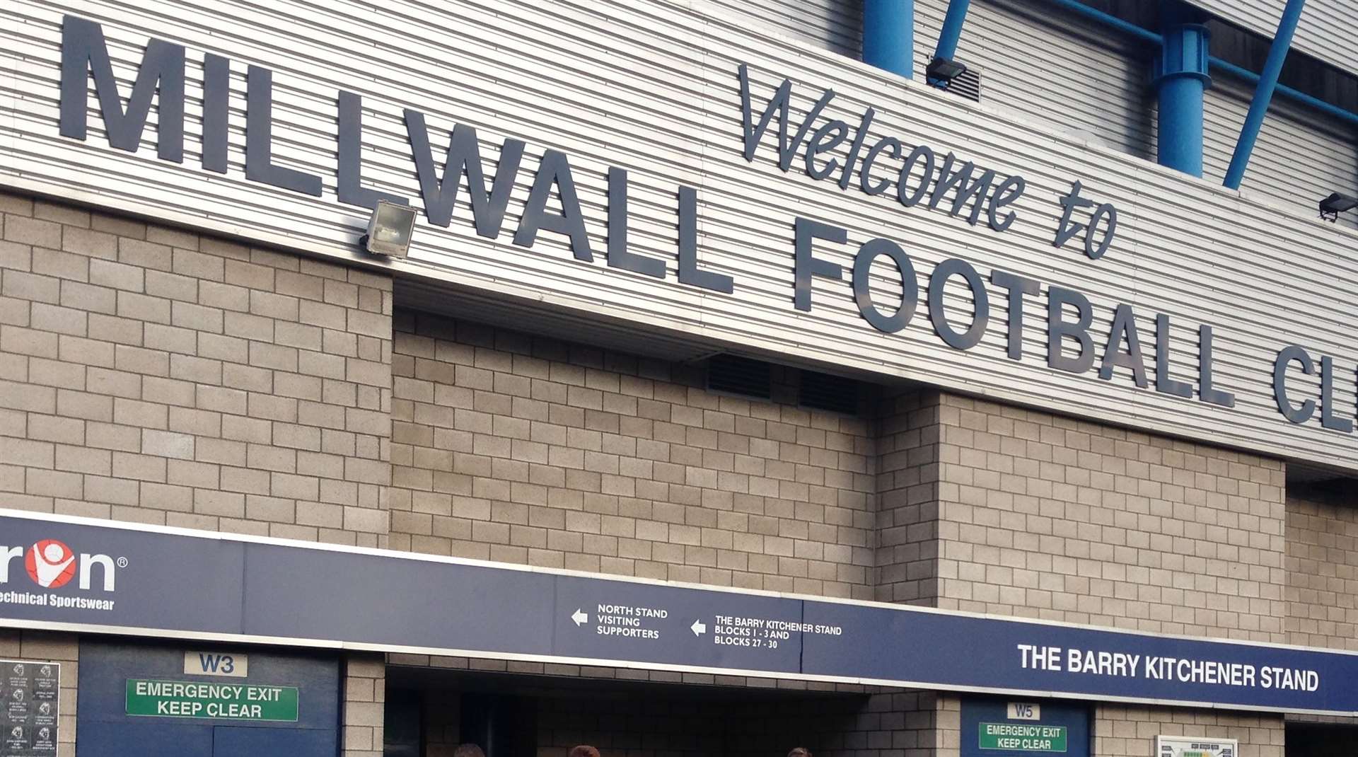 Millwall FC's home ground is 19 miles away in south London