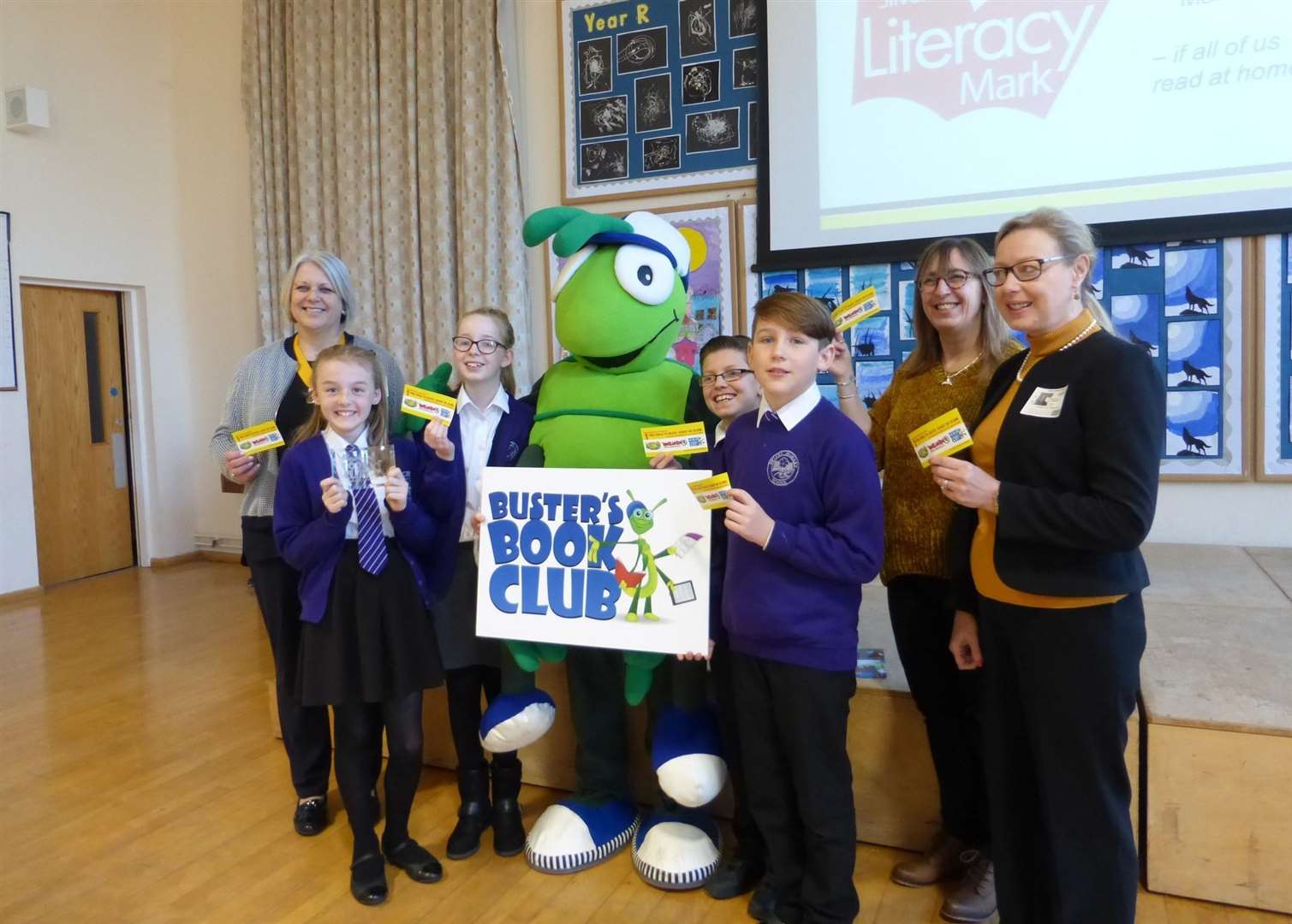 Year 6 pupils with Sarah Finnis, President Elect of the Rotary Club of Herne Bay, Fi Gallimore, teacher, and Mary Pole of the Rotary Club of Herne Bay. (7091808)