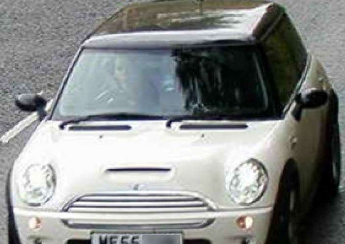 Police released this image of a white Mini Cooper belonging to Alexandra Morgan