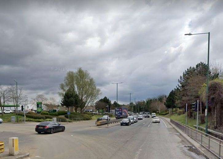 A man remains in “serious but stable condition” in hospital after being hit by a car in Crossways Boulevard, Greenhithe. Photo: Google Street View
