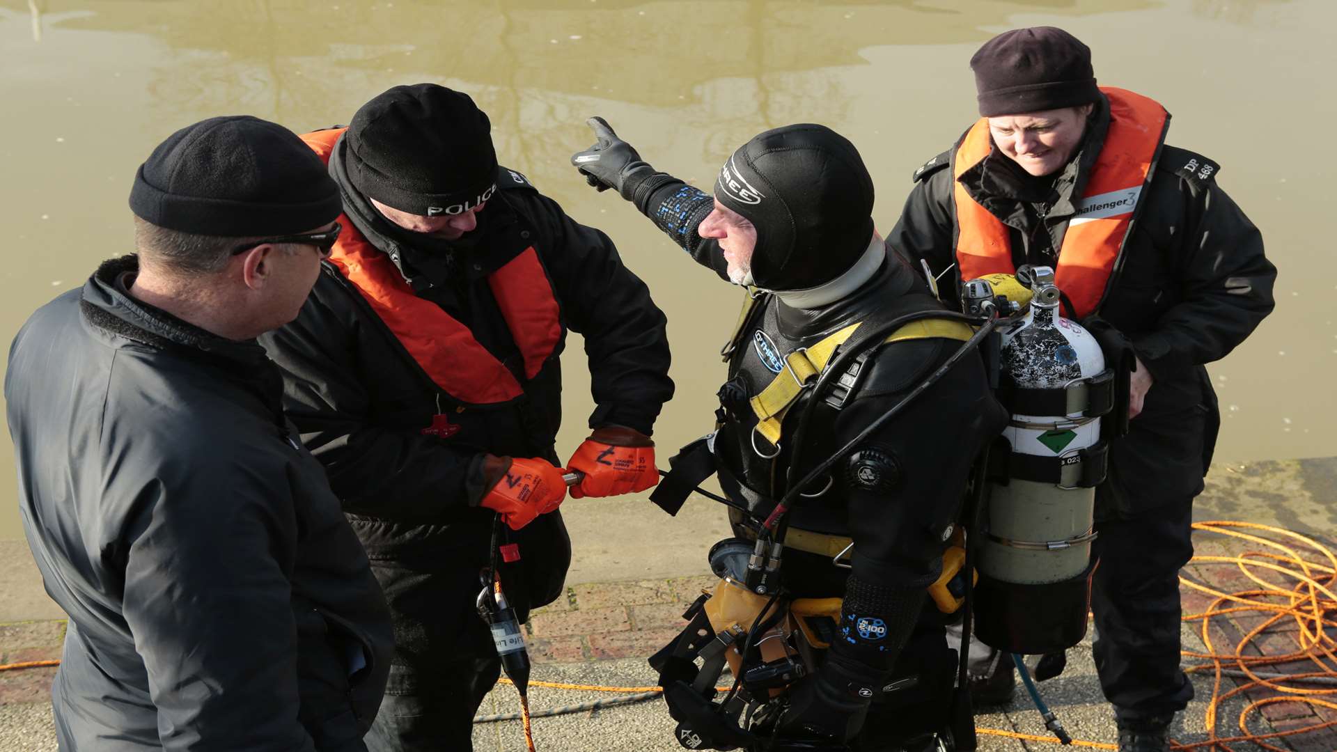 Police divers searched a lake in Great Easthall Way, Sittingbourne, yesterday. Stock picture.