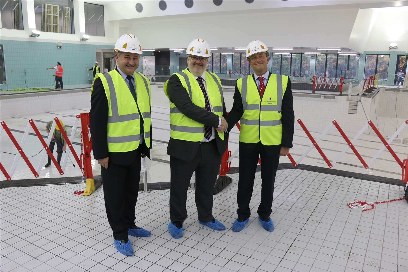 Councillor Andy Lloyd, Council Leader Jeremy Kite with Tim Hewett Business Development Director with Places for People, which will operate the centre