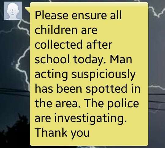 Parents of pupils at the school were contacted via text