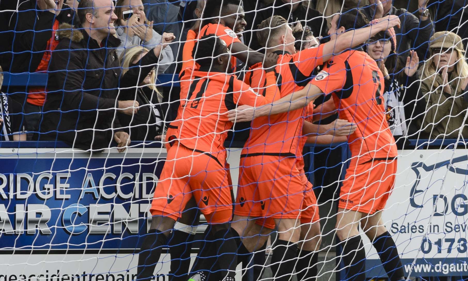 Dartford celebrate Alex Brown's goal. Pic by Andy Payton