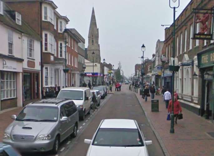The vandal struck in Sittingbourne town centre. Picture: Google.