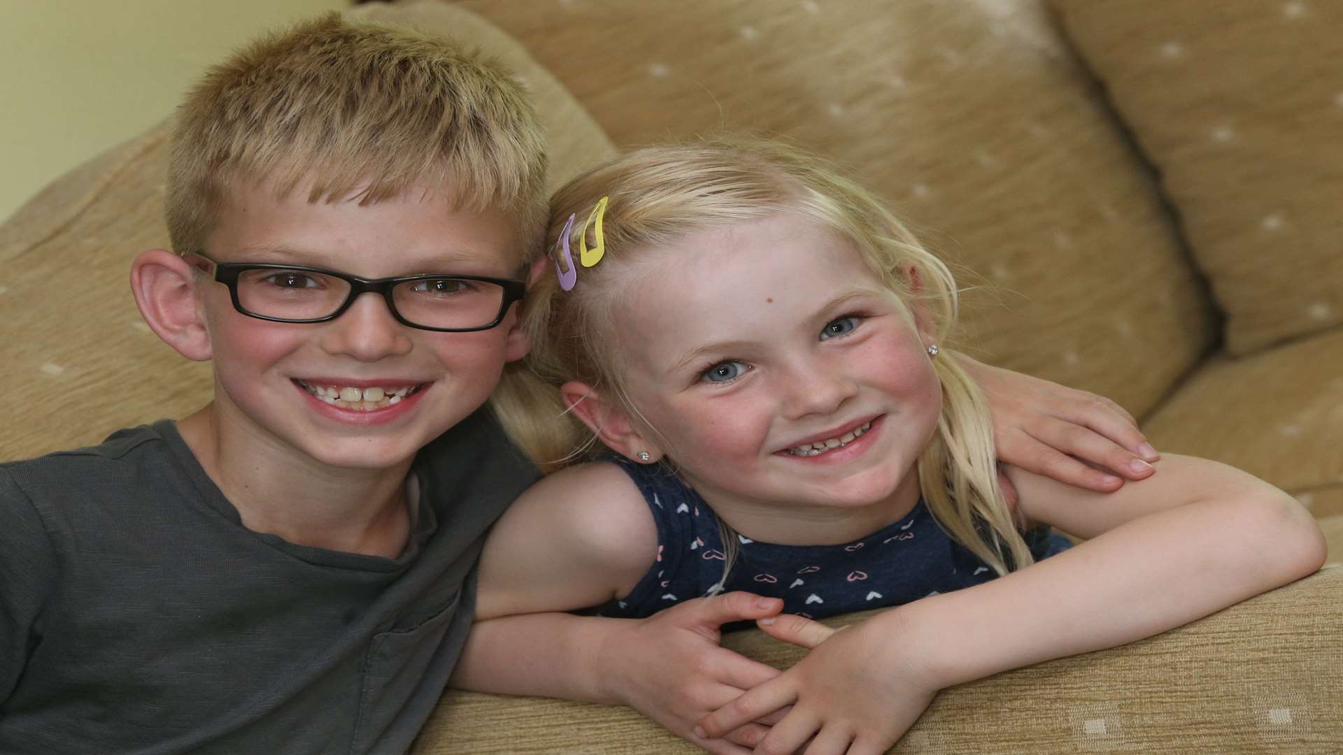 Jayden Beckwith, eight, with his sister Ava, five